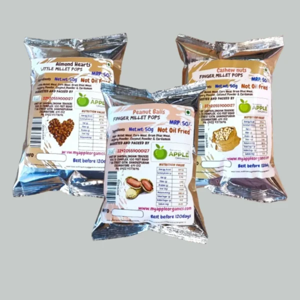 Millet Almond, Millet Cashew, Millet Peanut